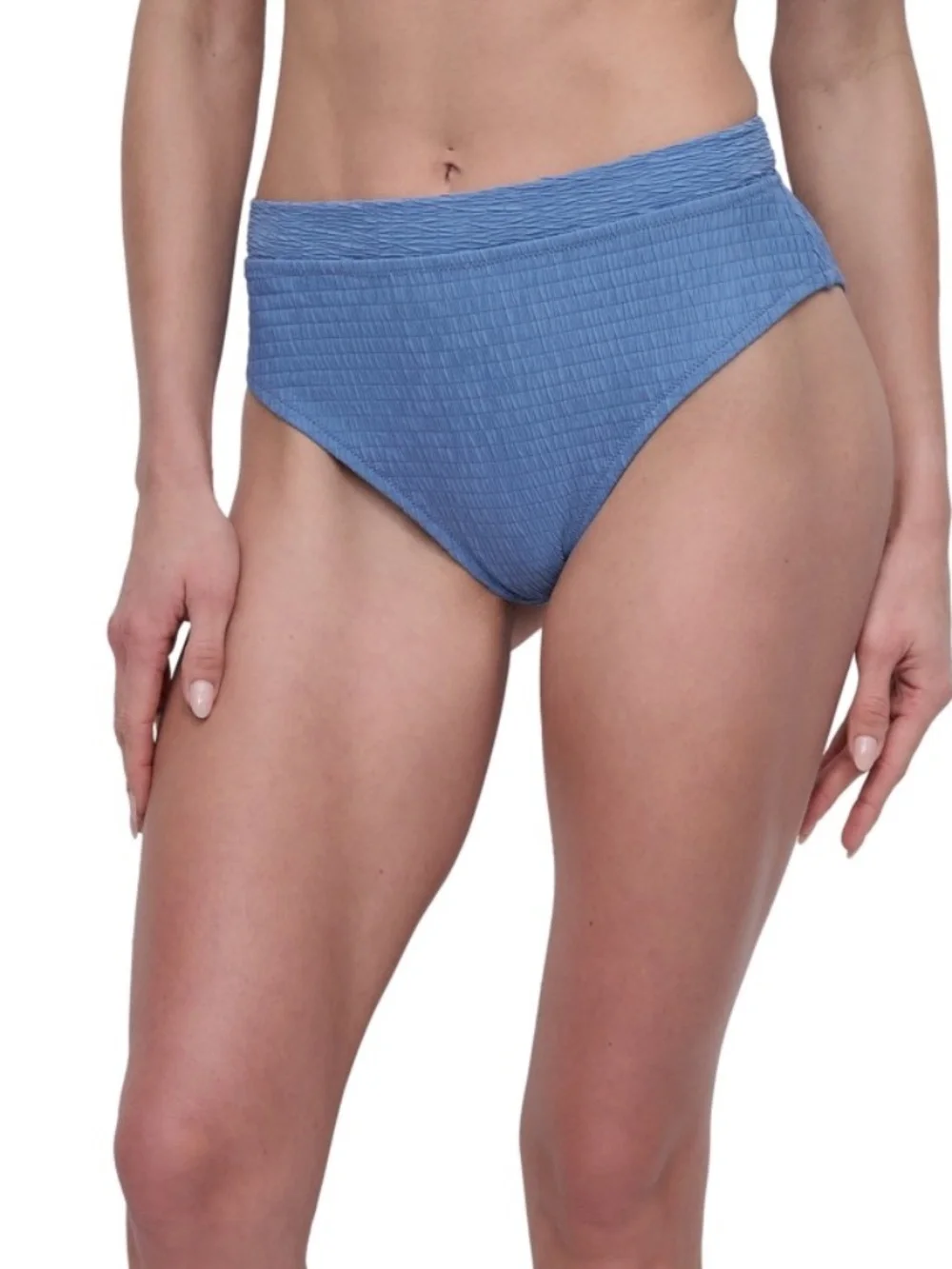 Dkny Women's High Waist Bikini Bottoms - Blue Bell Texture